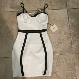 Black and white mini dress